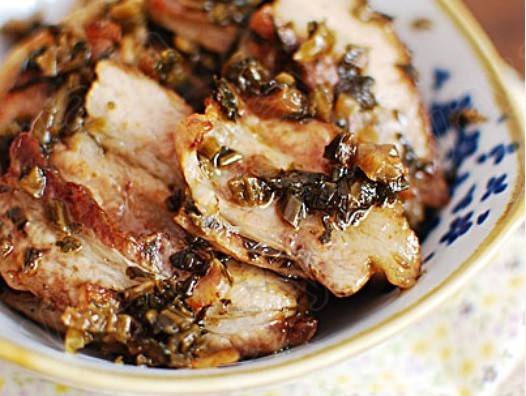 芽菜煎五花肉
