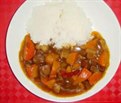 红烧猪肉盖浇饭+米饭+时蔬