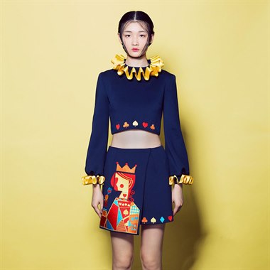 PLAYLOUNGE 姜悦音POLLYANNA KEONG原创新品女装欢乐颂扑克半身裙