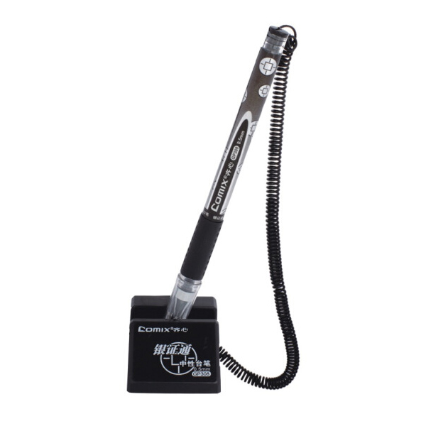 齐心(Comix)0.5mm黑色耐用型中性台笔 柜台粘帖台式中性笔 办公文具 GP308