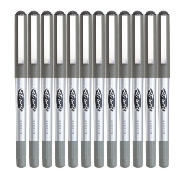 齐心（COMIX）RP601 针管型直液式签字笔中性笔走珠笔0.5mm 12支装