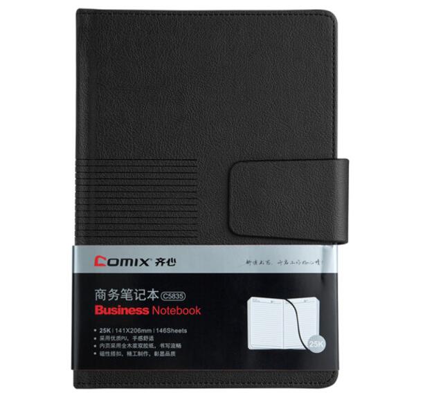 齐心(Comix) 146张25K笔记本子磁扣皮面本办公记事本
