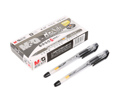 晨光(M&G)文具0.38mm黑色中性笔 财务专用葫芦头签字笔 水笔 12支/盒K37