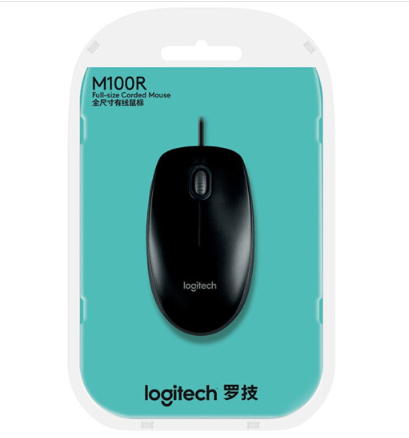 罗技（Logitech）M100R有线鼠标USB口电脑光电鼠标