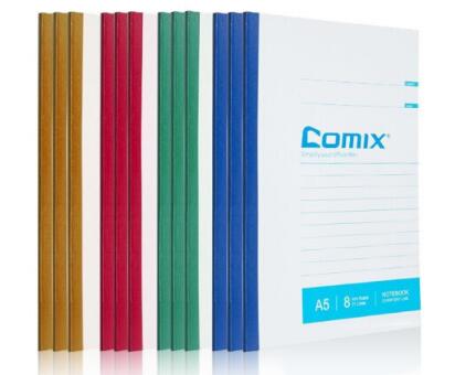 齐心(Comix) A5笔记本子文具办公用品记事本混色装无线装订软抄本40页/12本 C4503