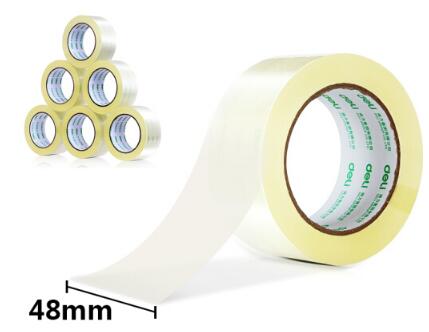 得力(deli)高品质高透明封箱胶带打包胶带 48mm*100y*50um(91.4m/卷) 30205